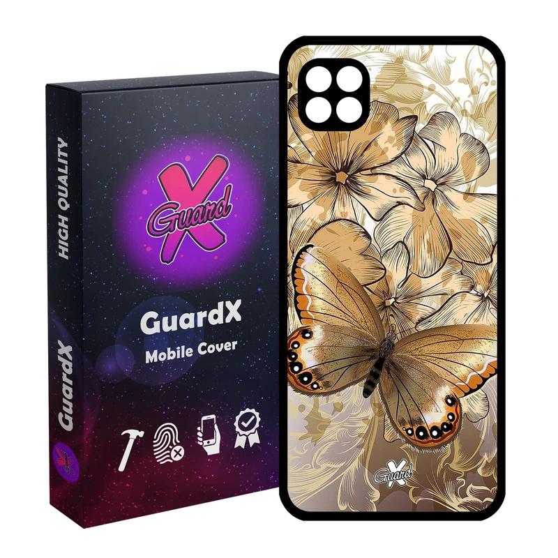 کاور گارد ایکس طرح پروانه مدل Glass10272 مناسب برای گوشی موبایل سامسونگ Galaxy A22 5G