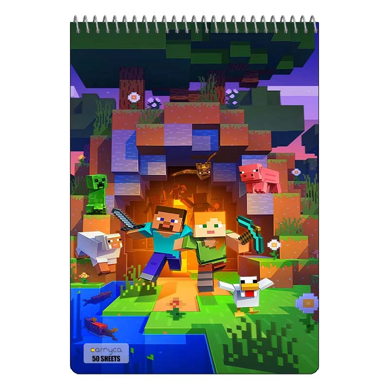 دفتر نقاشی 50 برگ سیمی کارنیکا طرح ماین کرفت Minecraft کد 31079