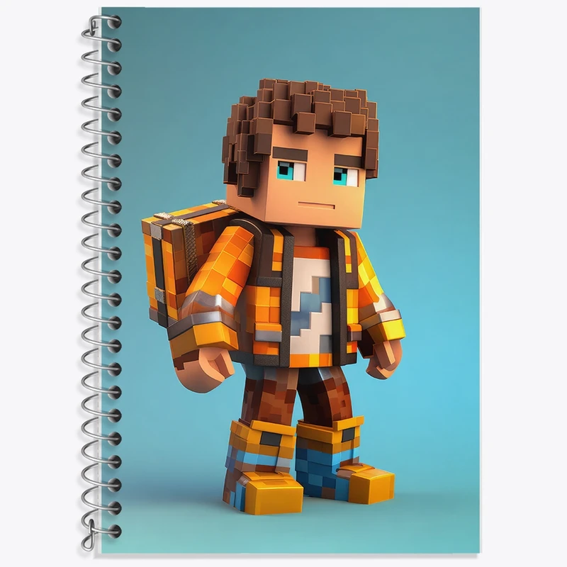 دفتر زبان 50 برگ خندالو مدل سه خط طرح ماینکرافت (Minecraft) کد F2058