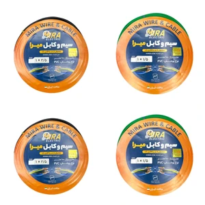 سیم برق افشان 1 در 1.5 و 1 در 2.5 میرا کد 2.5BK.BK - 1.5G.G بسته چهار عددی