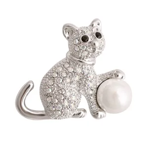 گل سینه زنانه طرح گربه کد G3004