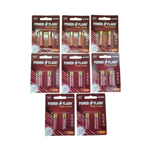 باتری نیم قلمی پاورفلش مدل سوپر آلکالاین بسته ۱۶عددی