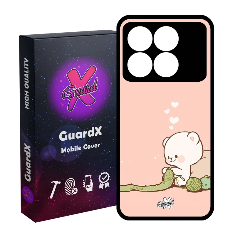 کاور گارد ایکس طرح خرس 2 مدل قاب Glass10489 مناسب برای گوشی موبایل شیائومی Poco X6 Pro 5G / Redmi K70E