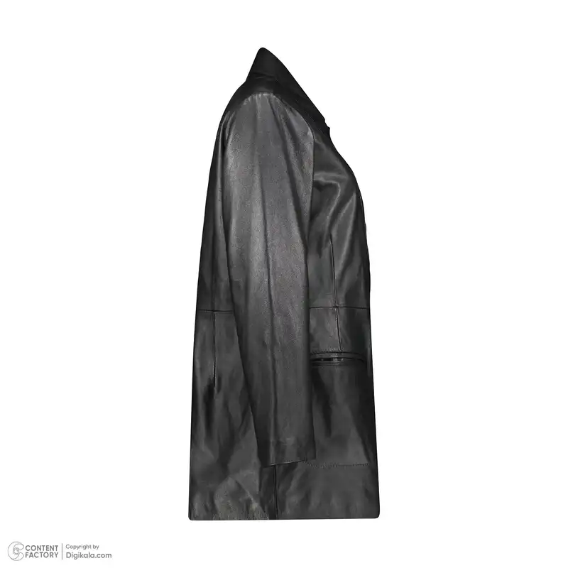 کت چرم زنانه چرم مشهد مدل b0480-001 رنگ مشکی