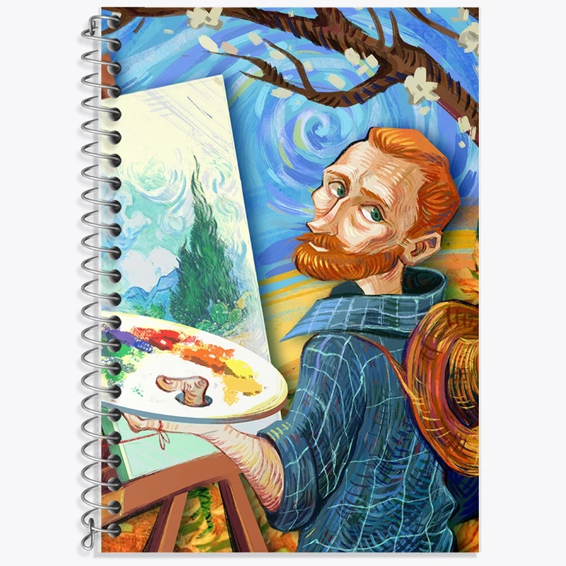 دفتر لغت 50 برگ خندالو طرح ونسان ونگوگ کد F309