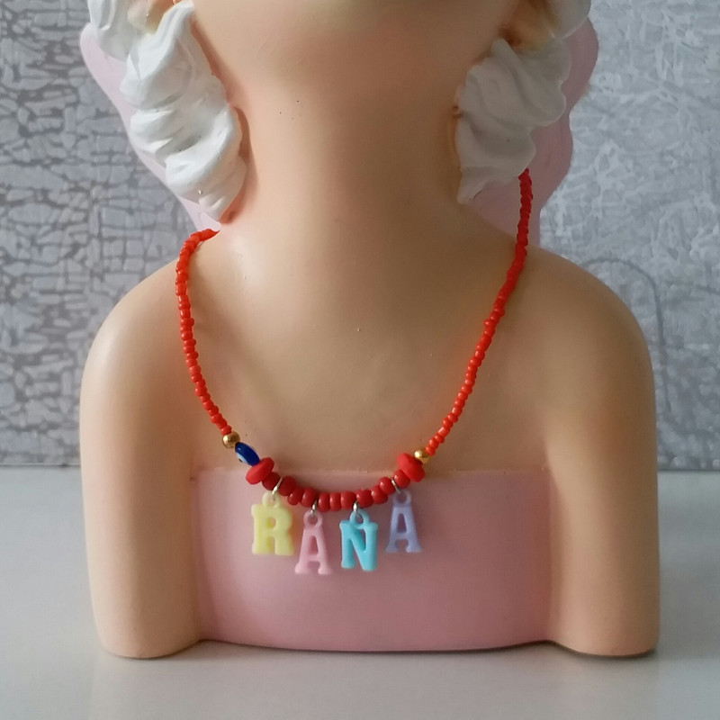 گردنبند دخترانه مدل تابستانی اسم رعنا G116