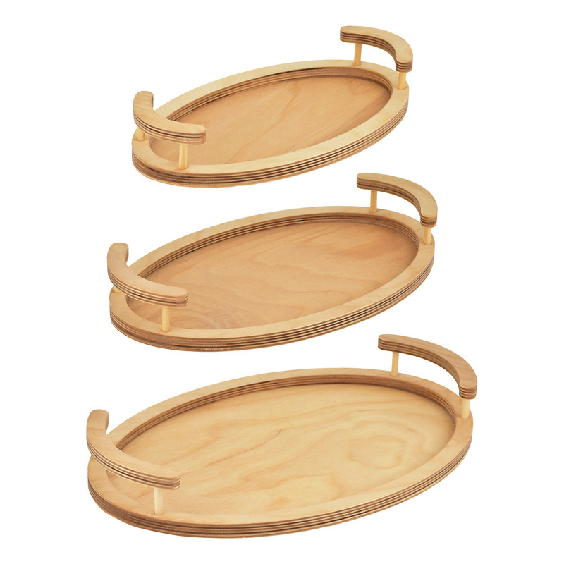 سینی چوبی کد NK12 مجموعه 3 عددی