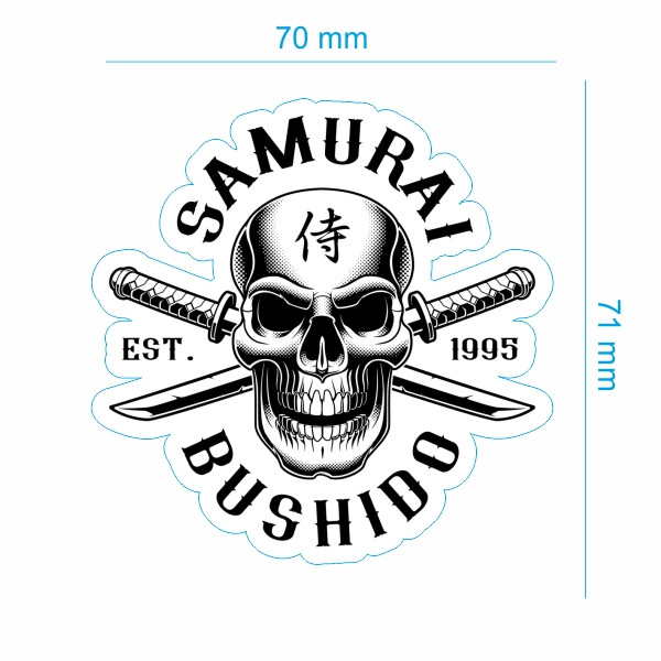 برچسب بدنه موتورسیکلت طرح اسکلت سامورایی کد 161