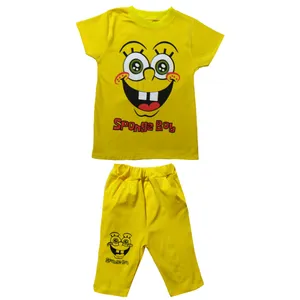 ست تی شرت و شلوارک بچگانه مدل Bob sponge کد B55
