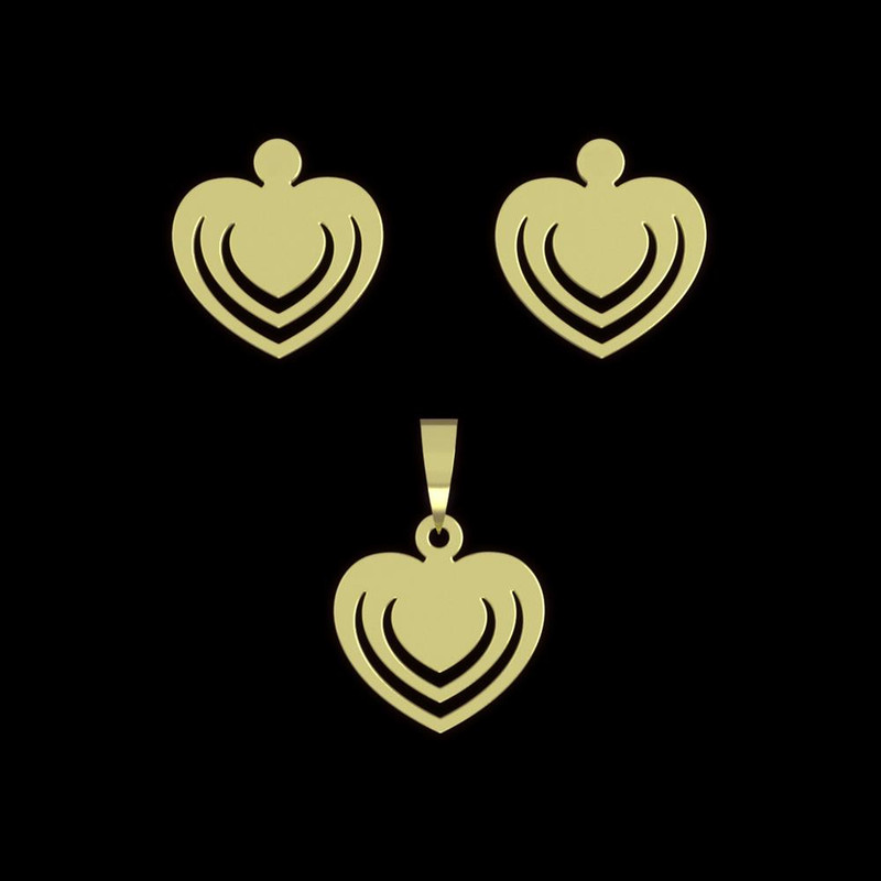 نیم ست طلا 18 عیار زنانه مدوپد مدل قلب کد NA11264