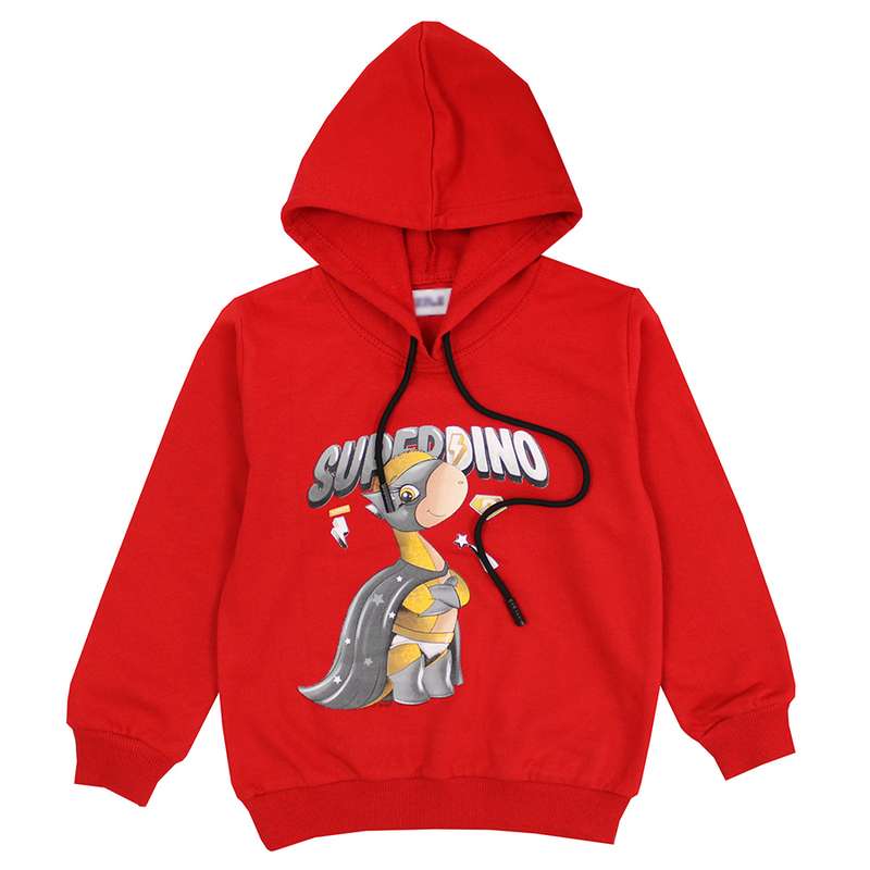 هودی پسرانه مدل سوپردینو رنگ قرمز