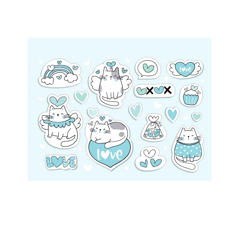 استیکر لپتاب و گوشی طرح پیشی کد 2025 مجموعه 16 عددی