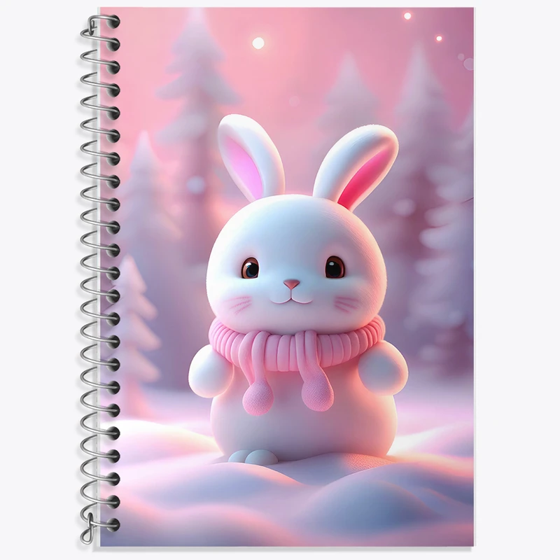 دفتر زبان 50 برگ خندالو مدل سه خط طرح خرگوش بامزه کد F5724