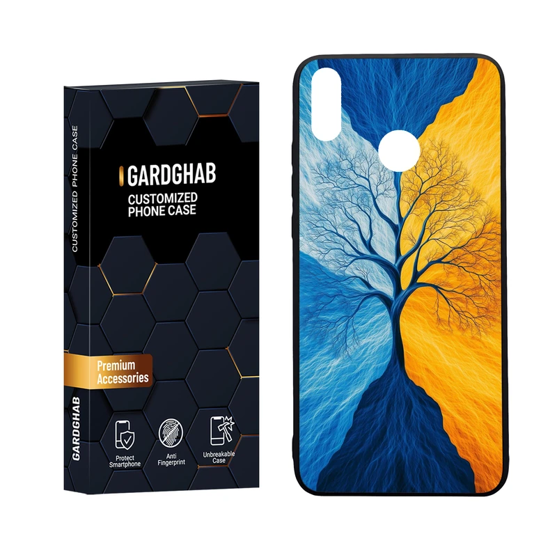 کاور گارد قاب مدل دورژله ای پشت گلس هنری مناسب برای گوشی موبایل آنر 8x