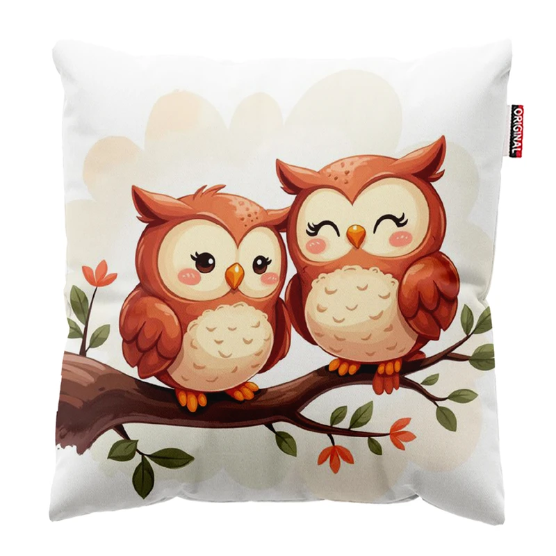 کوسن پاد آفرین مدل جغدهای ناز کیوت کد 543 سایز 30*30 سانتی متر