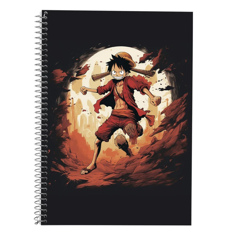 دفتر زبان 50 برگ مدوپد مدل دوخط طرح وان پیس One Piece کد DF10666