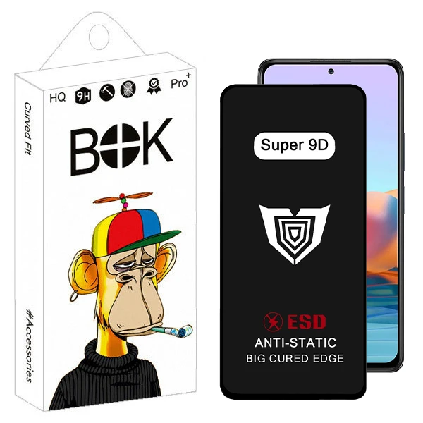 محافظ صفحه نمایش بوک مدل Super 9D Aura مناسب برای گوشی موبایل شیائومی redmi Note 10 Pro / A81 / A91