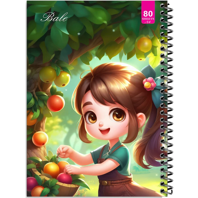 دفتر نقاشی 80 برگ بله مدل رحلی طرح فانتزی دخترانه کد A4-M462