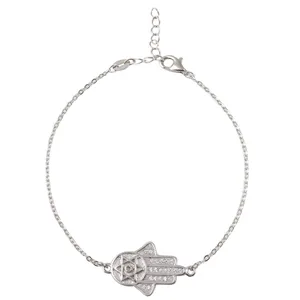 دستبند نقره زنانه بازرگانی میلادی مدل فانتزی DP_519