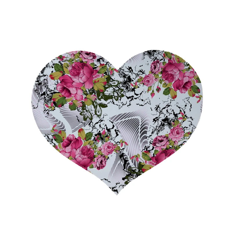 پادری مدل قلب طرح گل کد 5251 سایز 90x90 سانتی متر