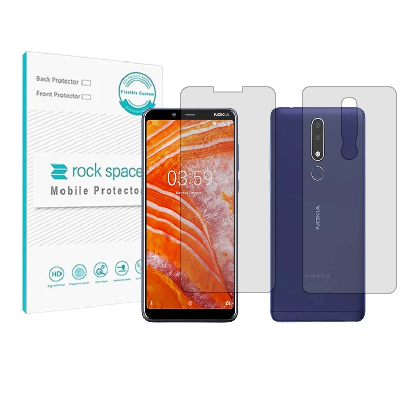 محافظ صفحه نمایش شفاف راک اسپیس مدل HyGEL مناسب برای  گوشی موبایل نوکیا 3.1+ به همراه محافظ پشت گوشی