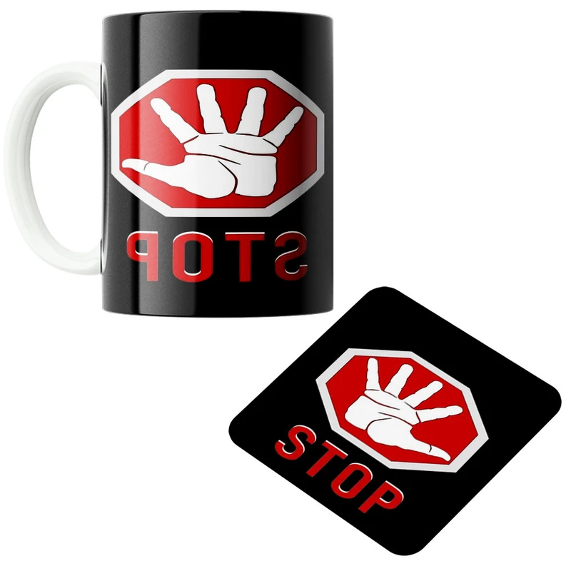 ماگ پاد آفرین مدل دست کد 667 به همراه زیر لیوانی 