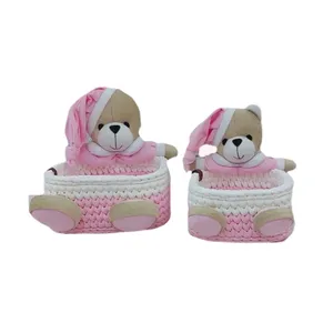 سبدقلاب بافی تریکو مدل سیسمونی عروسک دار کد 18 مجموعه 2 عددی