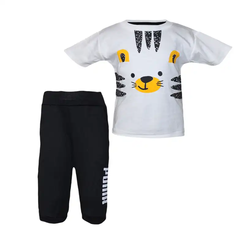 ست تی شرت و شلوارک پسرانه مدل 1022