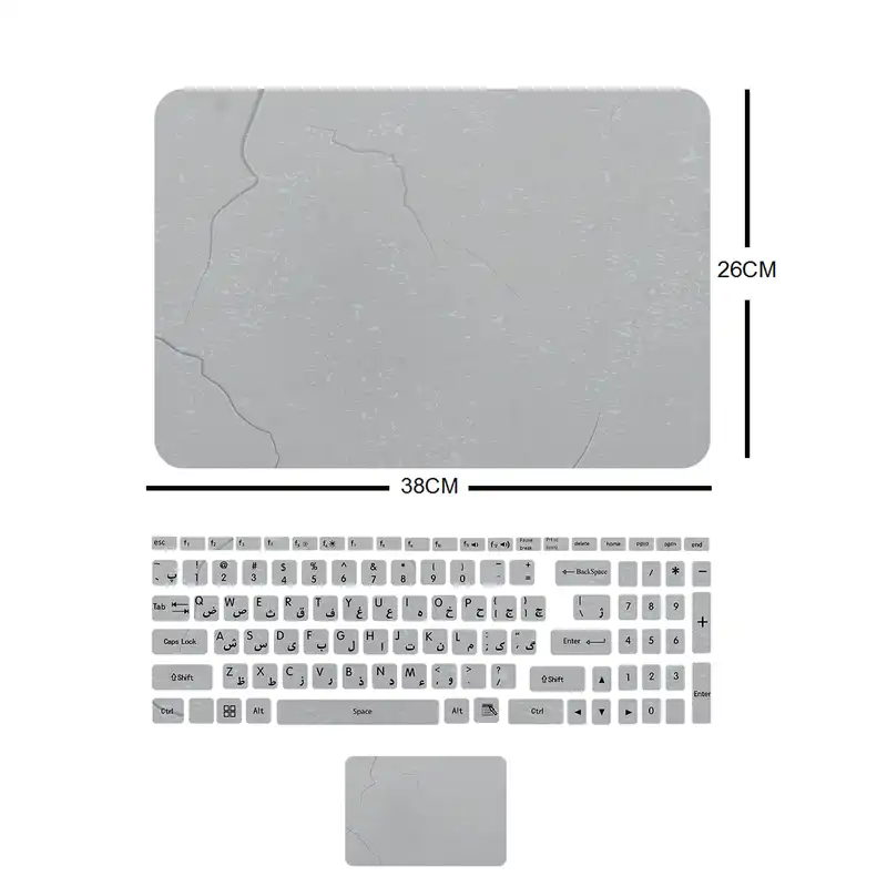 استیکر لپ تاپ مدل stone 11 مناسب برای لپ تاپ 17 اینچی به همراه برچسب حروف فارسی کیبورد