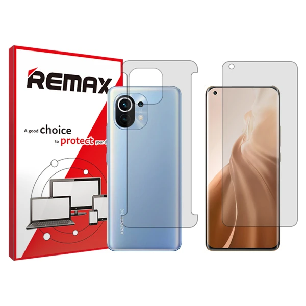 محافظ صفحه نمایش شفاف ریمکس مدل HyGEL مناسب برای گوشی موبایل شیائومی Mi 11 به همراه محافظ پشت گوشی