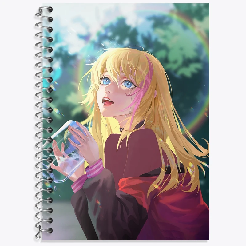 دفتر زبان 50 برگ خندالو مدل دو خط طرح ریکا انیمه واندر اگ پرایورتی کد 34027