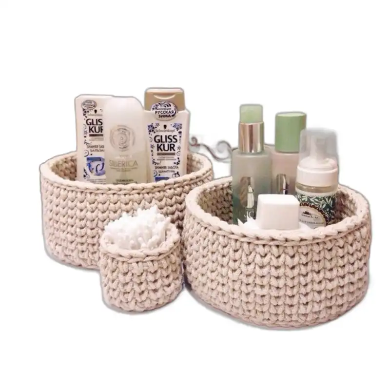 سبد قلاب بافی تریکو کد 0231 مجموعه 3 عددی