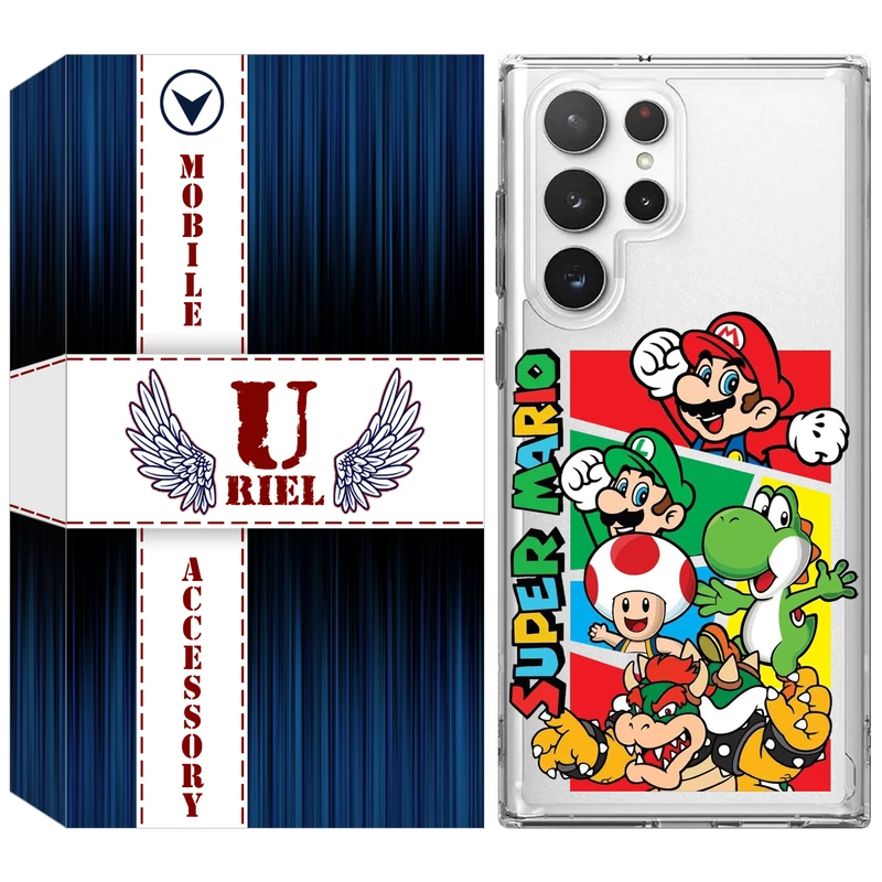 کاور یوریل مدل Clear کد 76 طرح ماریو مناسب برای گوشی موبایل سامسونگ Galaxy S22 Ultra