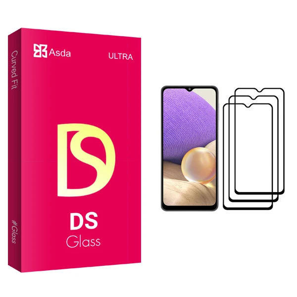محافظ صفحه نمایش آسدا مدل DS glass مناسب برای گوشی موبایل سامسونگ Galaxy A32 بسته سه عددی