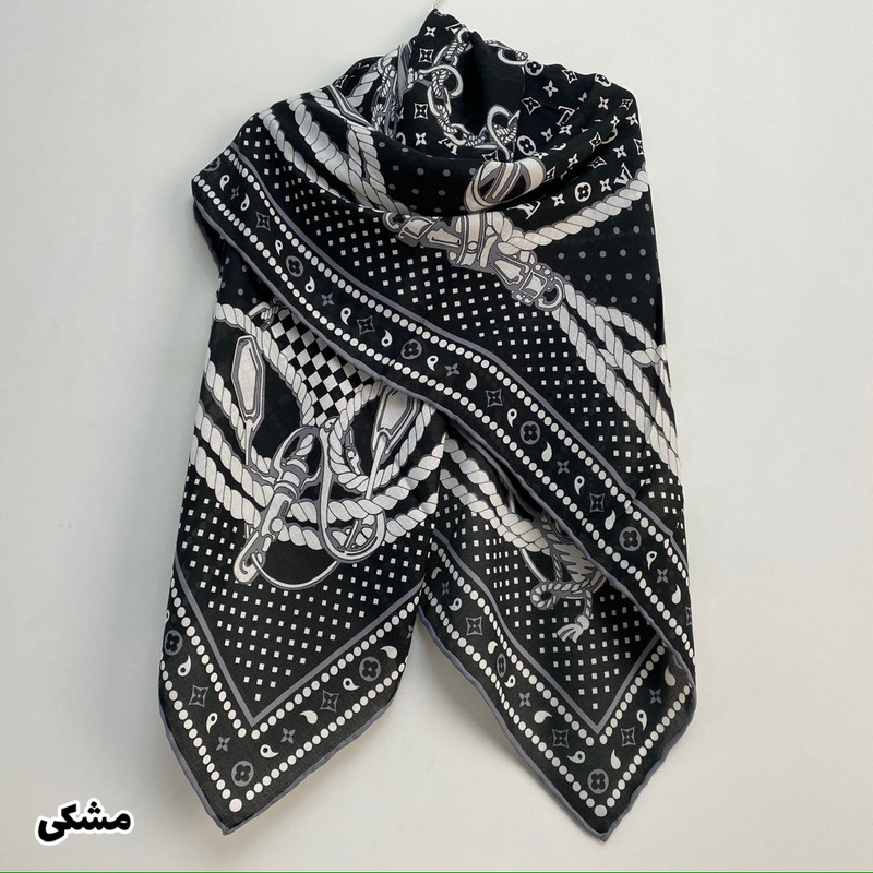 روسری زنانه مدل نخ پنبه پاییزه دور دست دوز کد SIA2