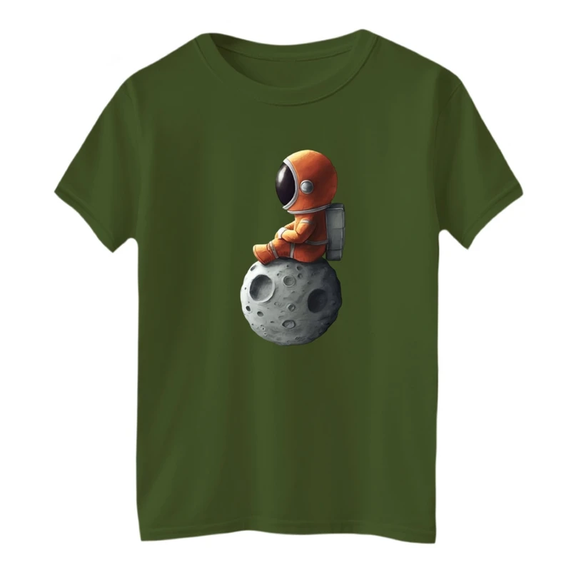 تی‌شرت آستین کوتاه لانگ بچگانه مدل فضانورد و ماه