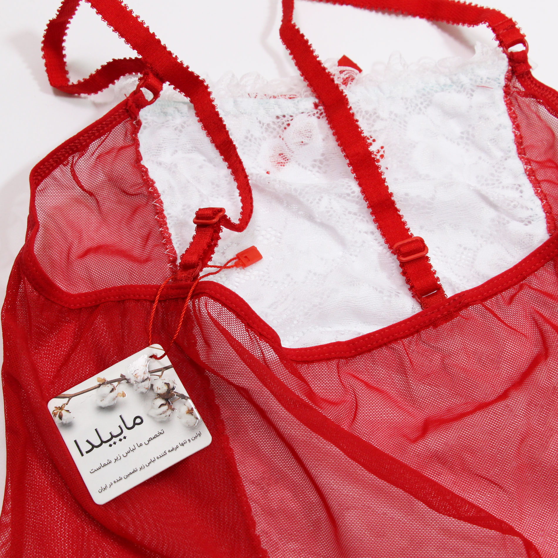 ست لباس خواب زنانه ماییلدا مدل فانتزی کد 3684-413 رنگ قرمز -  - 11