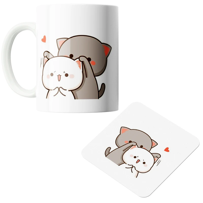 ماگ پاد آفرین مدل فانتزی کد ۲۴ همراه با زیر لیوانی