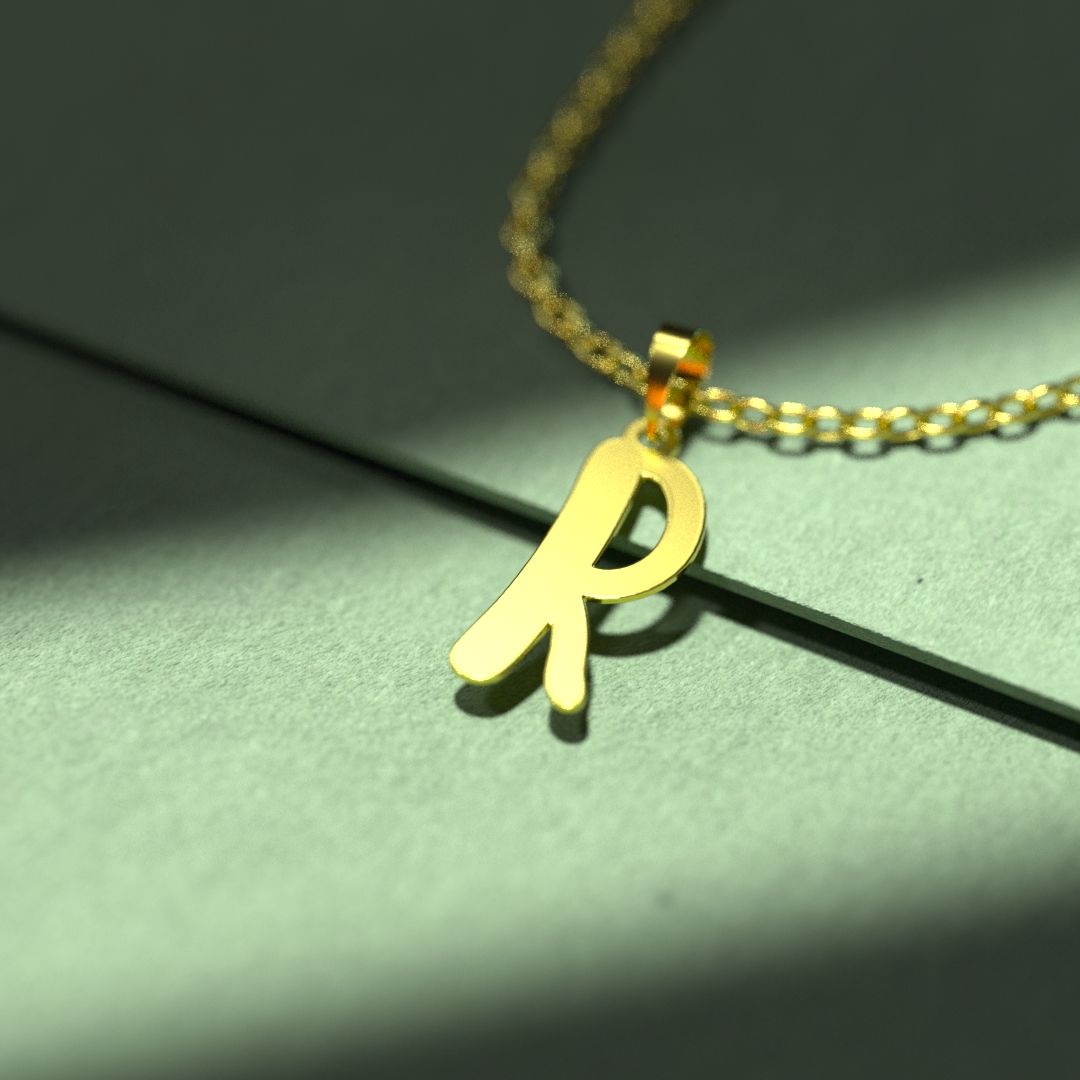 گردنبند طلا 18 عیار زنانه مدوپد مدل حرف R کد H2-1-1408 -  - 2