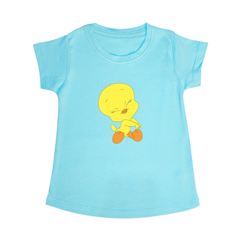 تی شرت آستین کوتاه دخترانه مدل tweety BL0019