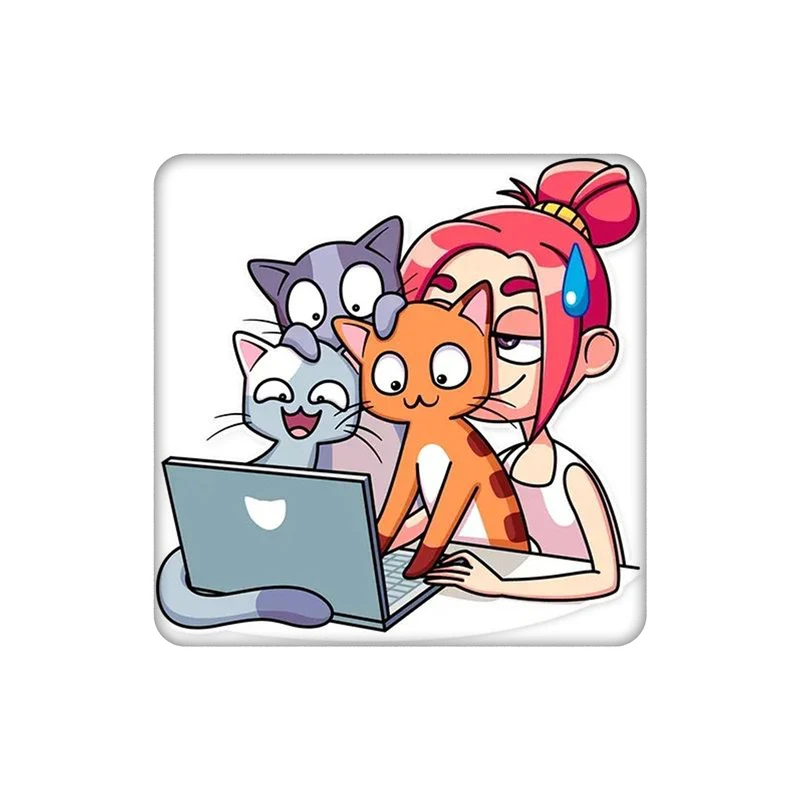 زیرلیوانی طرح کار کردن گربه ای کد 4114641