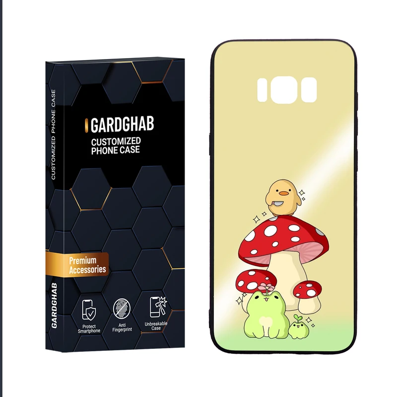 کاور گارد قاب مدل دور ژله ای پشت گلس فانتزی مناسب برای گوشی موبایل سامسونگ Galaxy S8 Plus