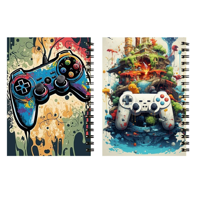 دفتر مشق 60 برگ طرح دسته بازی کد 485 بسته 2 عددی