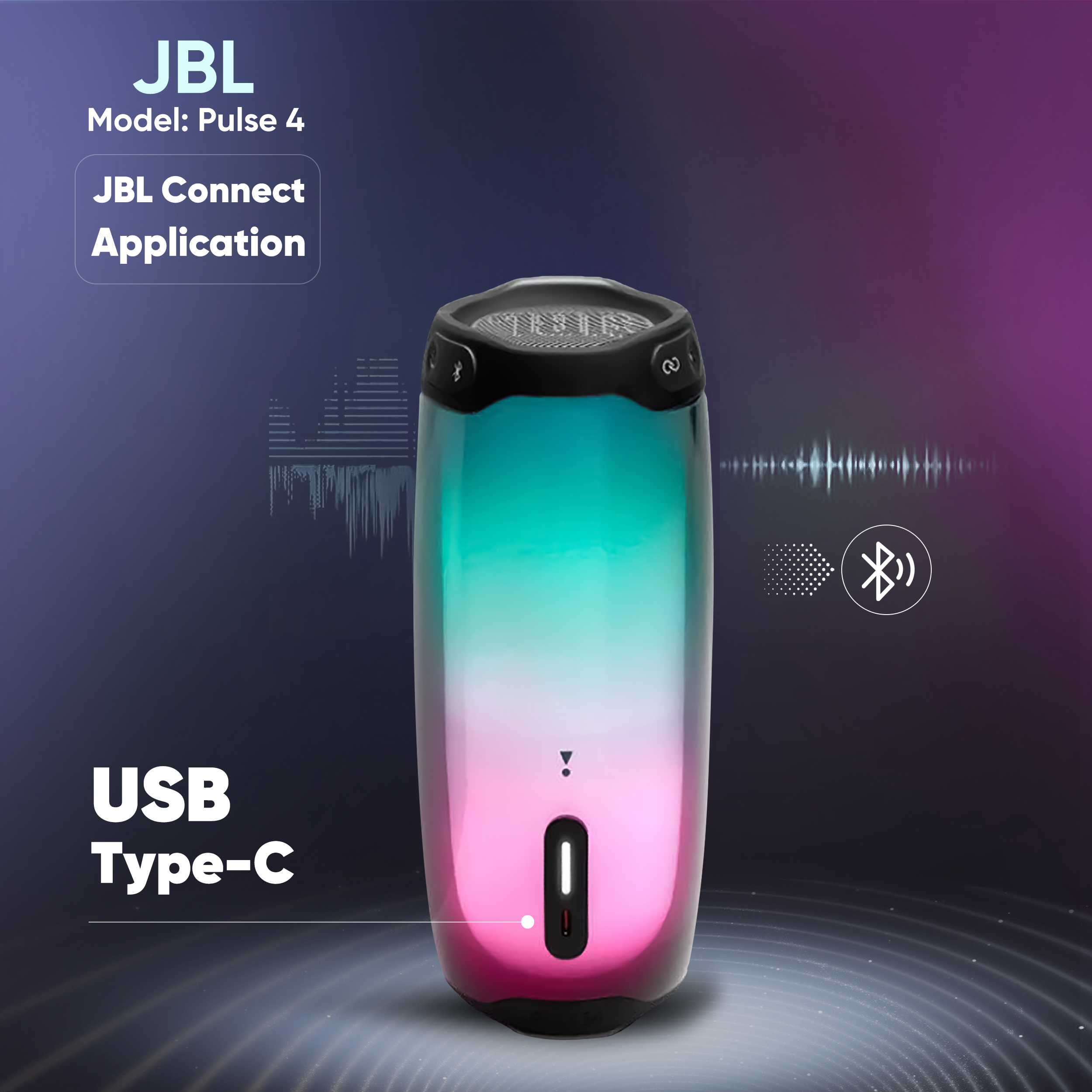 BL PULSE 4 Bluetoothスピーカー USB C充電/IPX7防水/マルチカラーLED ...