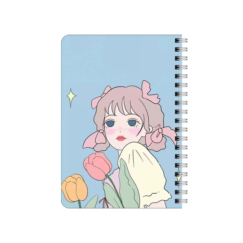 دفترچه یادداشت بامبیلیپ مدل چوبی طرح دختر و گل های لاله کد 5169435