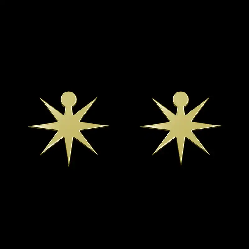 گوشواره طلا 18 عیار زنانه مدوپد مدل ستاره کد GA1-15503