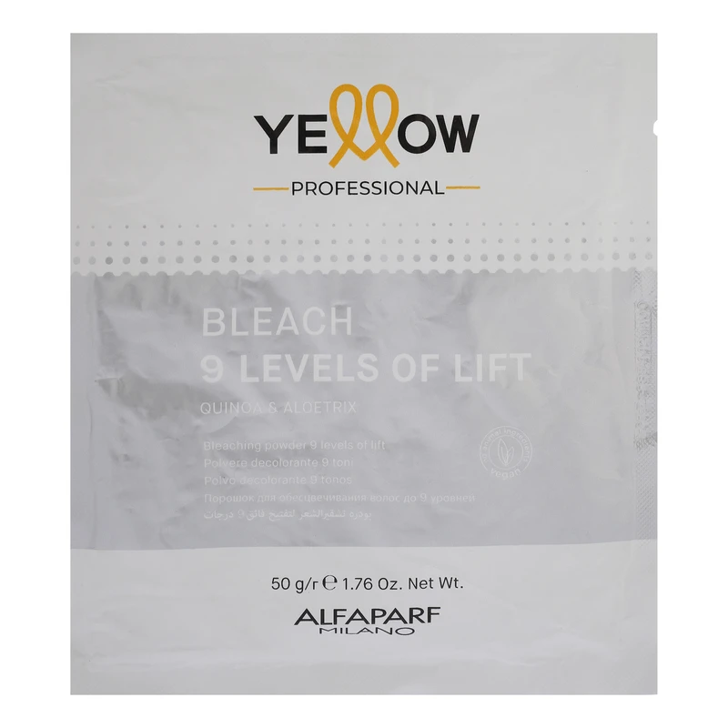 پودر دکلره یلو مدل 9Levels of lift وزن 50 گرم رنگ سفید