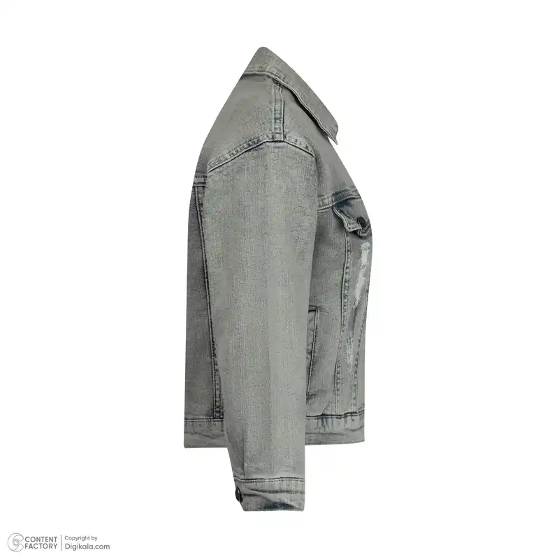 ست کت و شلوار جین دخترانه تیپ تاپ مدل Sticker رنگ آبی روشن