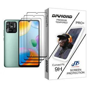 JF Diamond Glass MIX003 Screen Protector For Xiaomi Redmi 10C Pack Of 3