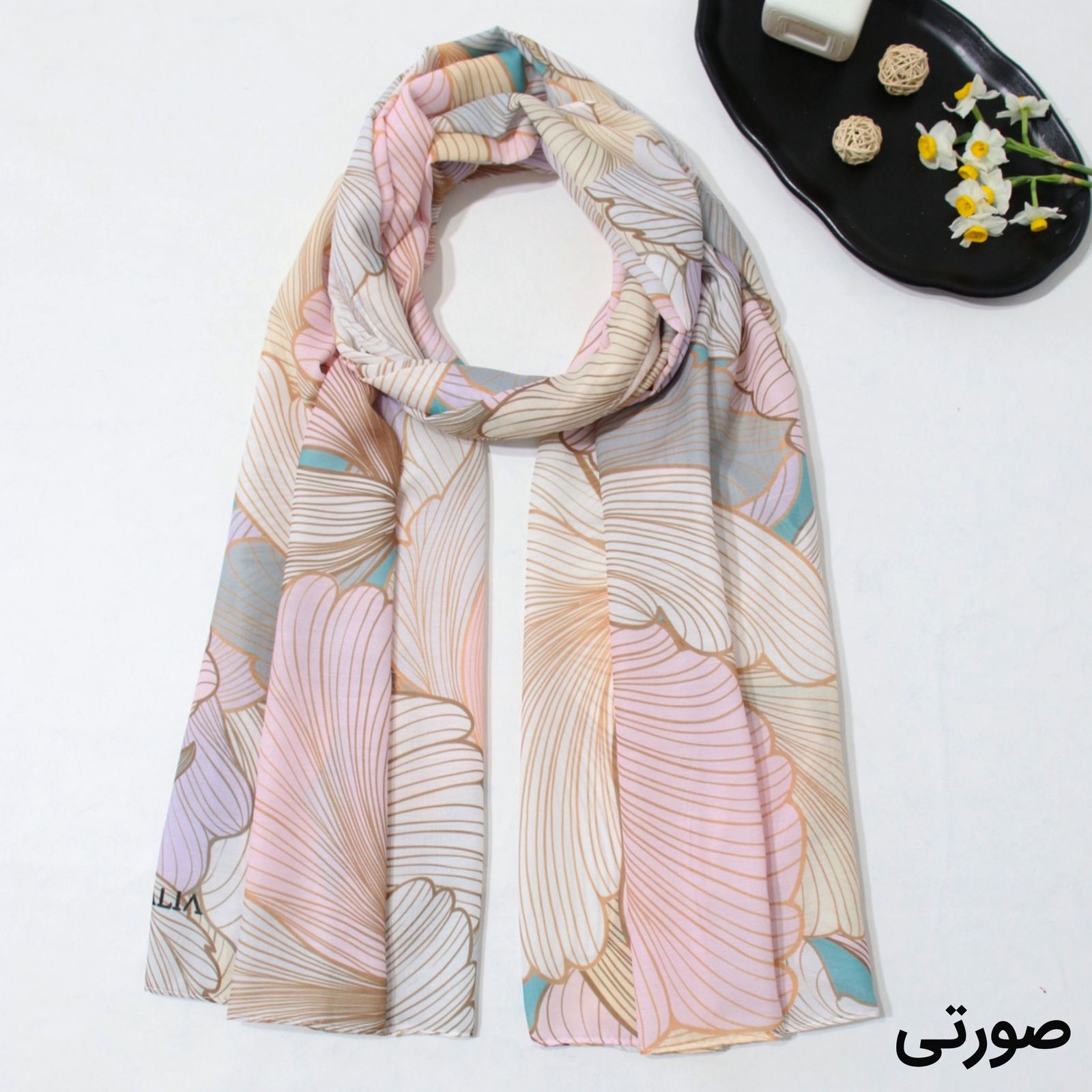 شال زنانه آنالیا مدل نخی دور دوخت مزونی درشت کد 3088 -  - 13